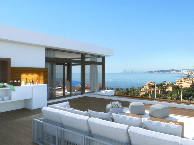 view from new build apartment Mijas