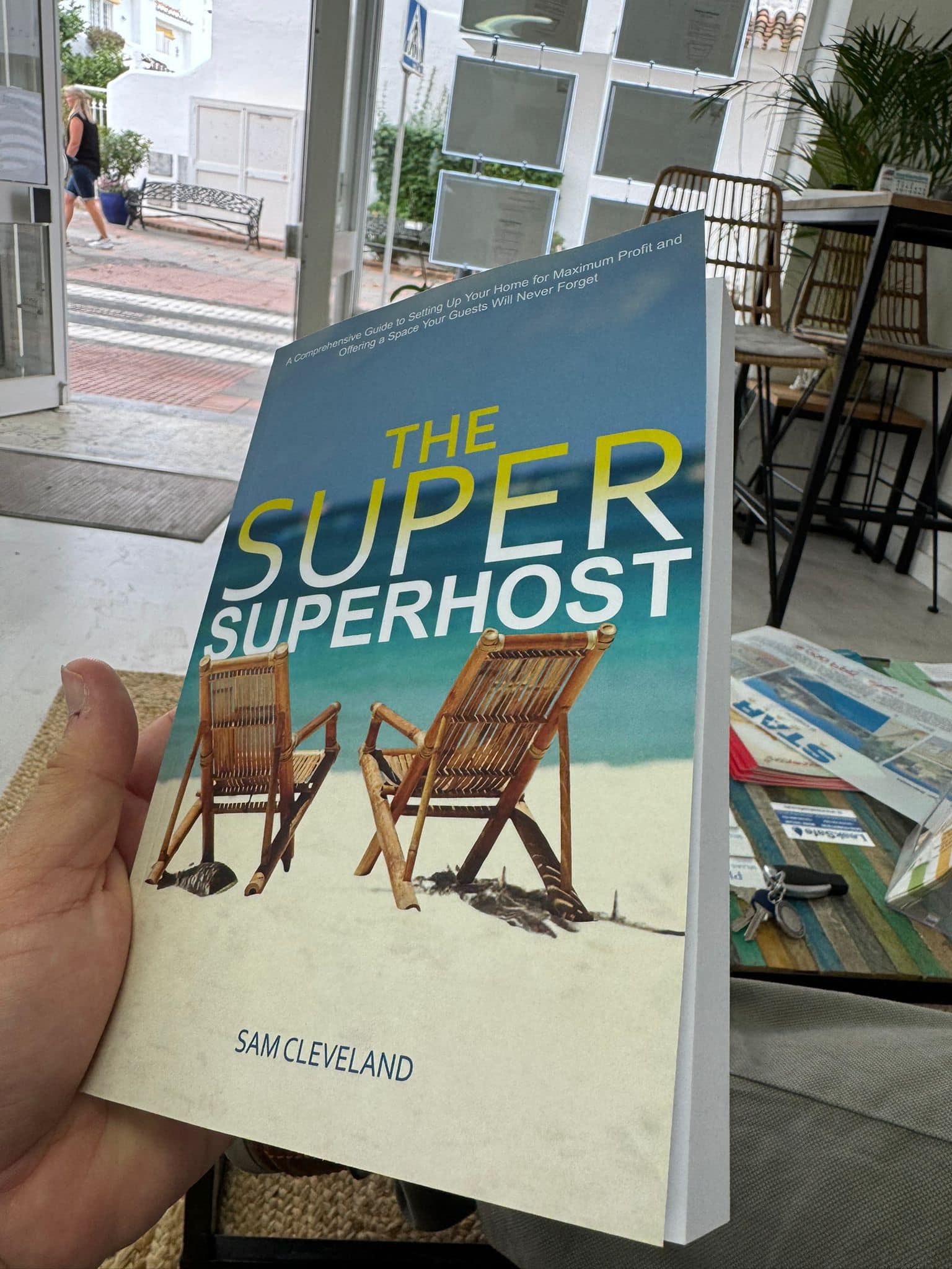 The Super Superhost paperback can be found in all our offices